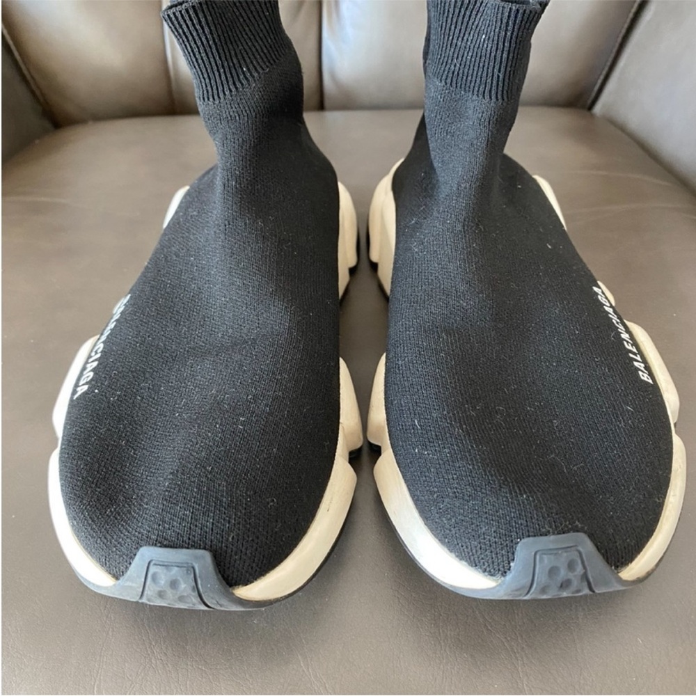 Balenciaga 2.0 Black and White Speed Sock Sneakers Size 39 l US 9 - Picture 10 of 15